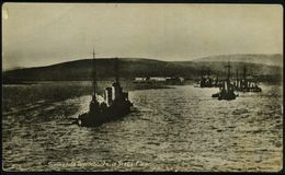 DEUTSCHES REICH /  GROSSBRITANNIEN 1919 (Juni) S/w.-Foto-Ak.: Sinkende Torpedoboote In Scapa Flow (etw. Runde Ecken) Ung - Marittimi