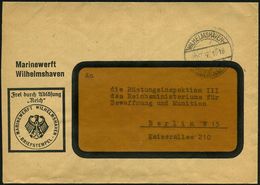 WILHELMSHAVEN-/ RÜSTRINGEN/ B 1936 (20.7.) 1K-Brücke Auf Dienst-Bf.: Marinewerft Wilhelmshaven/ FdA "Reich".. Noch Mit A - Marittimi