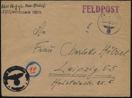 DEUTSCHES REICH /  RUMÄNIEN 1944 (21.2.) Violetter 1K: FELDPOST/f/--- + Viol. 1L: Feldpostnr. 16 370 = Admiral Schwarzes - Schiffahrt