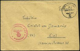 DT.BES.GRIECHENLAND 1942 (12.4.) 1K: FELDPOST/d/--- + Roter 2K-HdN: Feldpostnr. M 43 460 = Kdo. See-Verteidigung  S A L  - Schiffahrt