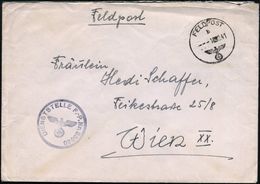 DT.BES.NORWEGEN 1941 (16.10.) 1K: FELDPOST/b/--- + Schw.-viol. 1K-HdN: DIENSTSTELLE F.-P. Nr. 35 650 = Kommandantur Seev - Maritime