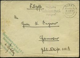 KIEL 1/ U/ Rechtzeitig/ Postreisescheck/ Besorgen! 1940 (9.5.) MWSt + Grüber 2L: Versuchsverband Des S. D. K. / Versuchs - Maritime