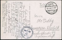 Swinemünde 1942 (23.5.) Stumme 1K-Brücke = Tarnstempel Swinemünde + Viol. 1K-HdN: Kommando Zerstörer- U. Topedobootsstam - Maritiem
