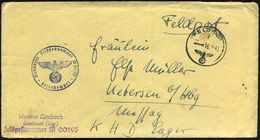 DEUTSCHES REICH 1943 (16.11.) 1K: FELDPOST/f/--- + Viol. 1K-HdN: Feldpostnr. M 00195 = Zerstörer "Z 29" + Viol. Abs.-3L: - Maritiem