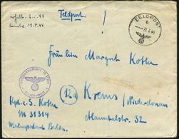 DEUTSCHES REICH 1944 (27.1.) 1K: FELDPOST/b/--- + Viol. 1K-HdN: Feldpostnr. M 31314 = Kommando 6. Zerstörer-Flottille +  - Maritiem