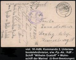 GOTENHAFEN/ A 1941 (3.11.) 2K-Steg + Viol. 1K-HdN: Kommando 2. Unterseebootslehrdivision , S/w.-Foto-Ak.: KdF-Schiff "Wi - Submarinos
