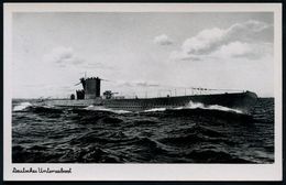 DEUTSCHES REICH 1938 (ca.) S/w.-Foto-Ak.: Deutsches Unterseeboot Mit Freigabevermerk , Ungebr. (Verlag Schöning, Lübeck) - U-Boote