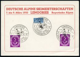 LENGGRIES/ DEUTSCHE ALPINE/ SKIMEISTERSCHAFTEN 1952 (8.3.) SSt = Slalom-Läufer (an EinemTor Etc.) 3x Rs. Klar Auf Sonder - Skisport