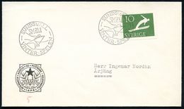 SCHWEDEN 1955 (21.2.) SSt.: SUDSVALL/SM/VINTERSPELEN = Langläufer Auf Passender EF 10 Ö. Skispringer , Klar Gest. Inl.-S - Skisport