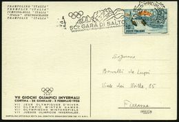 ITALIEN 1956 (5.2.) MWSt.: CORTINA/SCI: GARA DI SALTO (Skispringen) EF 10 L. Olympia-Sprungschanze, Motivgl. Color-Olymp - Skisport