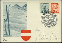 ÖSTERREICH 1951 (4.2.) Seltener SSt.: WINDISCHGARSTEN/ÖST. SKIMEISTERSCHAFTEN = Skispringer , Klar Gest. Inl.-Sonder-Kt. - Skisport