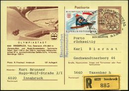 ÖSTERREICH 1976 (15.2.) 1,50 S. Sonder-BiP "Winterolympiade Inndsbruck": Rodeln + Olympiade 1 S.+ 50 G. + Rs. Paar 4 S.+ - Invierno