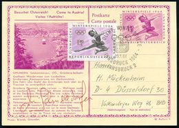 ÖSTERREICH 1964 (29.1.) 1.80 S. "Winter-Olympia 1964" = Eiskunstläuferin + Motivgleiche Zusatz-Frankatur 1.80 S. (Mi.112 - Patinage Artistique