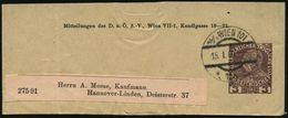 ÖSTERREICH 1909 (15.1.) 3 H. Privat-Zeitungs-Sb KFJ-Jubiläum, Viol.: Mitteilungen Des D. U. Ö. A.-V., Wien..  O H N E  V - Klimmen