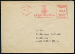 HEILBRONN/ (NECKAR)/ J.Armbruster & Sohn.. 1943 (22.9.) Seltener AFS = Wappenfigur Mit Armbrust , Klar Gest. Orts-Bf. (D - Boogschieten