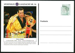 B.R.D. 1994 PP 80 Pf. Bauwerke, Grün: Henry Maske, Goldmedaille 1988 - Seoul - Boxen-Mittelgewicht (Sporthilfe-Ganzs. Nr - Boxeo