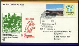 ARGENTINIEN 1978 (3.6.) 150 P. Fußball-WM "Mendoza", EF + Stadion-SSt.: 5500 MENDOZA.. + Roter Fußball-HdN., Sonderflug- - Otros & Sin Clasificación