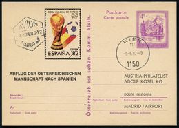 ÖSTERREICH 1982 (8.5.) Amtl. P 4 S. Landschaft + Zudruck: ESPANA'82, ABFLUG DER ÖSTERR. MANNSCHAFT NACH SPANIEN (span. M - Andere & Zonder Classificatie