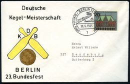 1 BERLIN 12/ DKB/ Deutsche Kegel-Meisterschaften 1965 (28.6.) SSt = Kegelbahn Mit Kugel Klar Auf Handgemaltem Sonderumsc - Altri & Non Classificati