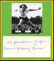 DEUTSCHES REICH 1936 S/w.-Abb.: Anni Steuer-Ludewig + Widmung U. Orig. Autogr. = Silber, 80m Hürdenlauf, Olmpiade Berlin - Atletiek