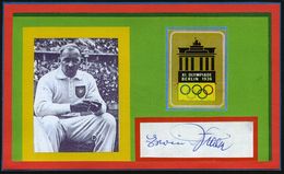 DEUTSCHES REICH 1936 S/w.-Abb.: Erwin Blask U. Olympiastadion Berlin + Orig. Autogramm Mit Widmung = Silber, Hammerwerfe - Atletiek