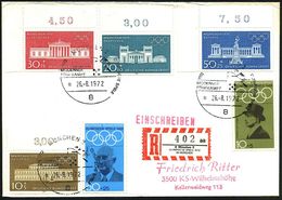 8 MÜNCHEN 2/ OLYMP.SPIELE/ MODERNER/ FÜNFKAMPF/ A 1972 (26.8.) SSt = Piktrogramm "Pentathlon" 3x Auf Olympia-Frankatur + - Atletiek