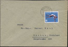 LIECHTENSTEIN 1957 40 C. Stabhochspringer, EF , Klar Gest. (SCHAAN) Portorichtiger Ausl.-Bf. (Mi.344 EF) - - Leichtathletik