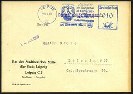 LEIPZIG/ C1/ ..III.DEUTSCHES TURN./ U./ SPORTFEST../ RAT DER STADT 1959 (8.8.) Blauer AFS = Abzeichen Mit Sportlerin (u. - Athlétisme