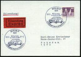 1017 BERLIN 17/ ..27.PNEUMANT-RALLYE INTERNATIONAL 1987 (9.4.) SSt = "Wartburg"-Rallye-Sportwagen (Nr.4) 2x Klar Gest. I - Auto's