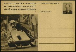 TSCHECHOSLOWAKEI 1956 30 H. BiP Zapotocky, Braun: "Gr. Preis Der CSSR", K. Campbel Auf "Norton" 500 Cm , Ungebr. (Mi.P 1 - Motorfietsen