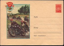 UdSSR 1958 40 Kop. U Staatswappen , Rot: 40 Jahre WLKSM/Spartakiade = Motorradrennen, Ungebr. - - Motos