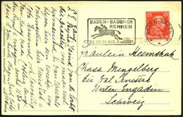 BADEN-BADEN/ **a/ RENNEN/ 26,28,30.AUG. 2.u.4.SEPT. 1927 (7.8.) Seltener MWSt = Galopper , Klar Gest. S/w.-Foto-Ak.: Hot - Ippica