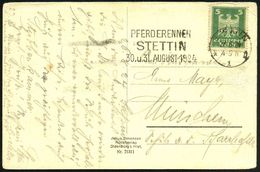 STETTIN/ *1u/ PFERDERENNEN/ 30.u.31.AUGUST 1924 (27.8.) Seltener MWSt Klar Auf Bedarfs-Ak. (Bo.3 A) - - Hippisme