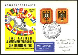 (22c) AACHEN 1/ WELTMEISTERSCHAFT DER SPRINGREITER 1956 (13.7.) SSt = Springreiter (u. Hufeisen) Klar Gest. Sonder-Kt.:  - Springconcours