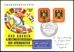 (22c) AACHEN 1/ WELTMEISTERSCHAFT DER SPRINGREITER 1956 (13.7.) SSt = Springreiter (u. Hufeisen) Klar Gest. Sonder-Kt.:  - Salto