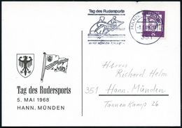 351 HANN.MÜNDEN 1/ Mb/ Tag Des Rudersports.. 1968 (3.5.) MWSt = 2 Einer (Männer) Auf Orts-Sonder-Kt.: Tag Des Rudersport - Andere & Zonder Classificatie