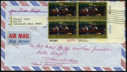 U.S.A. 1967 (Nov.) 5 C. "The Biglin-Bros. Racing", Reine MeF: Bogen-Eckrand-4er-Block Alle Mit Div. Rand-Nummern! = Gemä - Altri & Non Classificati