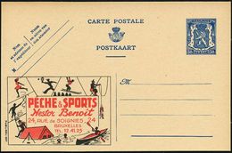 BELGIEN 1941 50 C. Reklame-P Blau: PECHE & SPORTS/N. Benoît = Kajak-Einer (Pfadfinder U.a. Sportarten) Ungebr., Se - Other & Unclassified