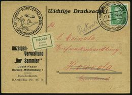 HAMBURG-WILHELMSBURG 1/ Harburger Vogelschießen 1932 (17.6.) SSt + Grüner Aufkleber: Décédé (gestorben) Reklame-Kt.: LUF - Shooting (Weapons)