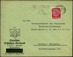 Magdeburg 1937 (20.7.) Dienst-Bf.: Deutscher Schützen-Verband Im D.R.L. Gau Mitte (Logo: D.R.L.) Teilgeschwärzter (neue  - Schieten (Wapens)