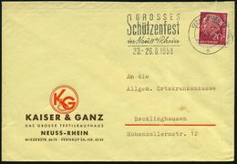 (22a) NEUSS 2/ E/ GROSSES/ Schützenfest/ ..23.-26.8. 1958 (9.8.) MWSt Klar Auf Firmen-Bf. (Bo.14 A) - - Tiro (armas)