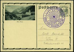 ÖSTERREICH 1935 (1.8.) Viol. SSt.: FELDKIRCHEN/ 12. VORARLBERGER BUNDESSCHIESSEN.. = Zielscheibe , Klar Gest. Inl.-Karte - Schieten (Wapens)