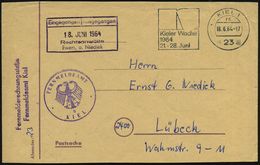 23 KIEL 1/ Rc/ Kieler Woche/ ..21.-28.Juni 1964 (16.6.) MWSt + Viol. 2L + 1K-HdN: Fernmeldeamt Kiel , Postdienstbf. (unt - Other & Unclassified