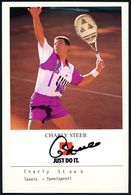 B.R.D. 1988 (ca.) Color-Reklame-Kt.: Carl-Uwe "Charly" Steeb + Orig. Autogramm: "C. Steeb" (* 1967) Deutscher Tennis-Pro - Tennis