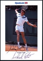 B.R.D. 1988 (ca.) Color-Reklame-Kt.: Michael Stich + Orig. Autogramm "Michael Stich" (* 1968) Deutscher Tennis-Profi, 1  - Tennis