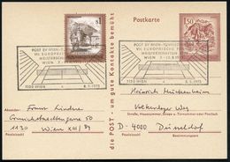 ÖSTERREICH 1975 (8.8.) SSt: 1150 WIEN/4/..VII. EUROP.TENNIS-/MEISTERSCHAFTEN (Centre-Court) 2x Klar Gest. Ausl.-Karte  - - Tenis