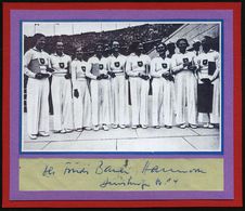 Berlin-Olympiastadion 1936 S/w.-Abb.: Trudi Meyer-Bauer (u. Deutsches Turnerinnenteam) + Hs. Abs.: Trudi Bauer (u. Ansch - Gimnasia