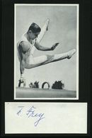Berlin-Deutschlandhalle 1936 S/w.-Foto: Konrad Frey Am Pferd + Orig. Autogr. "K. Frey" = 3x Gold Barren, Pferd, Zwölfkam - Gymnastique