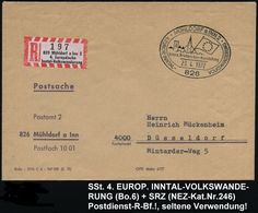 826 MÜHLDORF A INN/ 2.EUROP.INNTAL-/ VOLKSMARSCH 1970 (12.4.) SSt + Sonder-RZ: 826 Mühldorf A Inn 2/Europ. Inntal-Volksm - Andere & Zonder Classificatie