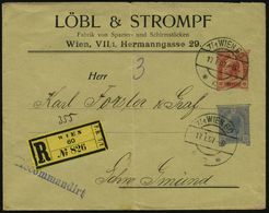ÖSTERREICH 1907 (17.1.) PU 10 H. + 25 H. KFJ Torbogen: LÖBL & STROMPF / Fabrik Von Spazier- U. Schirmstöcken (Mittelfalt - Andere & Zonder Classificatie